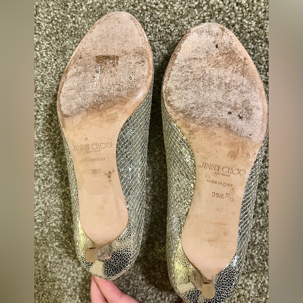 Jimmy Choo Glitter Kitten Heels - Picture 4 of 6